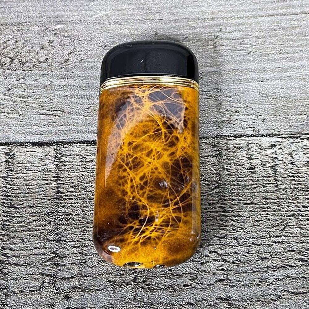 Vintage Colibri Abstract Orange, Black and Gold Trim For Parts As Is